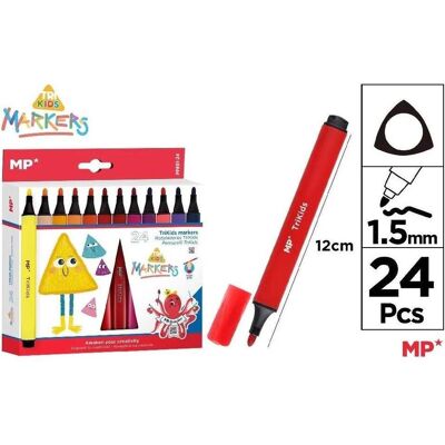 Main paper, Marker, Dreieckige Schulmarker, 24 Farben (24x) Main paper, Marker, Dreieckige Schulmarker, 24 Farben (24x)