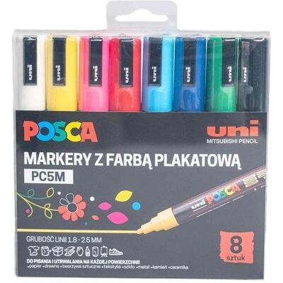 Mitsubishi Marker, Plakatmarker PC-5M 8 Farben (8x) Mitsubishi Marker, Plakatmarker PC-5M 8 Farben (8x)