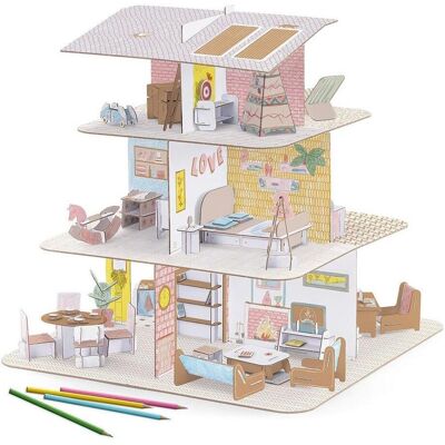 Djeco Puppenhaus-Set - 36cm - 225 Teile - Kreatives Spiel Djeco Puppenhaus-Set - 36cm - 225 Teile - Kreatives Spiel