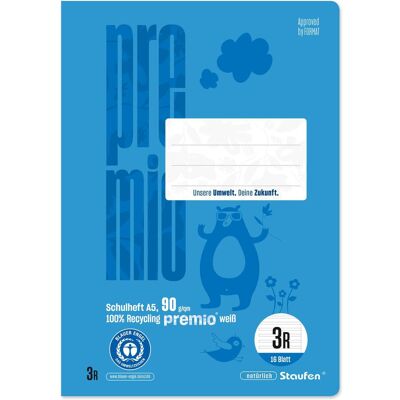 Staufen, Heft + Block, Schulheft Premio, DIN A5, 3. Schuljahr mit Rand, LIN3R, 16 Blatt (A5, Liniert, Weicher Einband) Staufen, Heft + Block, Schulheft Premio, DIN A5, 3. Schuljahr mit Rand, LIN3R, 16 Blatt (A5, Liniert, Weicher Einband)