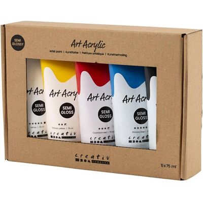 Creativ Company, Künstlerfarbe + Bastelfarbe, Pigment Art Acrylverf Primaire Kleuren, 5x75ml (75 ml) Creativ Company, Künstlerfarbe + Bastelfarbe, Pigment Art Acrylverf Primaire Kleuren, 5x75ml (75 ml)