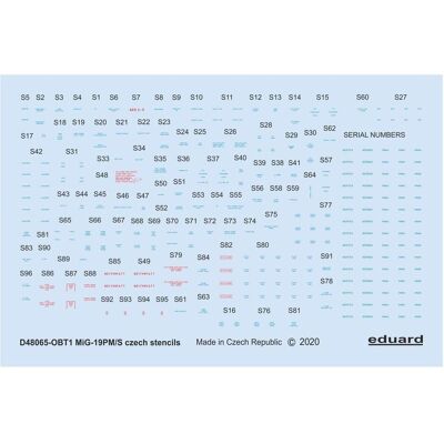 Eduard MiG-19 stencils Czech for Eduard MiG-19 stencils Czech for