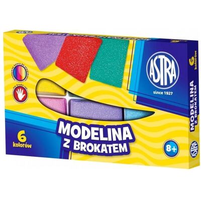 Astra, Modelliermasse, Modelliermasse mit Glitzer, 6 Farben Astra, Modelliermasse, Modelliermasse mit Glitzer, 6 Farben