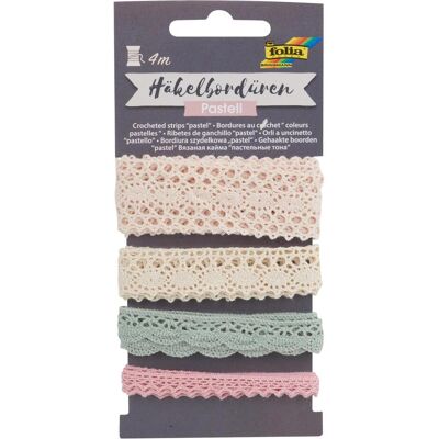 Folia Hkelspitze PASTELL 4x 1m 4 Bordren Folia Hkelspitze PASTELL 4x 1m 4 Bordren
