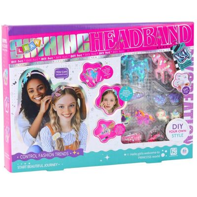 Lean Toys DIY-Kreativset zum Basteln von Einhorn-Stirnbändern mit glänzenden Verzierungen Lean Toys DIY-Kreativset zum Basteln von Einhorn-Stirnbändern mit glänzenden Verzierungen