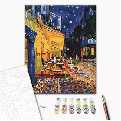 Brushme Malen nach Zahlen, 40x50 cm, Nachtcaf in Arles, Vincent van Gogh, 1 Stk. Brushme Malen nach Zahlen, 40x50 cm, Nachtcaf in Arles, Vincent van Gogh, 1 Stk.