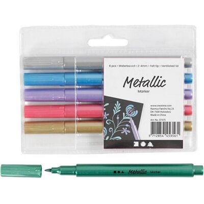 Creativ Company, Malstifte, Fasermaler Metallic 6 Stück (6x) Creativ Company, Malstifte, Fasermaler Metallic 6 Stück (6x)