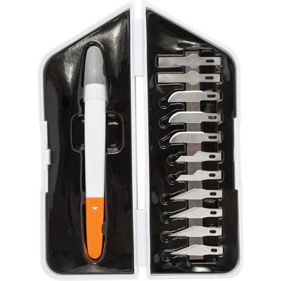 Fiskars Cutter, Bastelmesser ""Premium Präzision"", 13er Set Inhalt: 1 x Präzisions-Messer, 3 x gekrümmte-Klingen, 5 (Cutter) Fiskars Cutter, Bastelmesser ""Premium Präzision"", 13er Set Inhalt: 1 x Präzisions-Messer, 3 x gekrümmte-Klingen, 5 (Cutter)