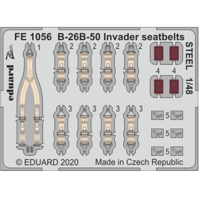 Eduard B-26B-50 Invader seatbelts STEEL for ICM Eduard B-26B-50 Invader seatbelts STEEL for ICM