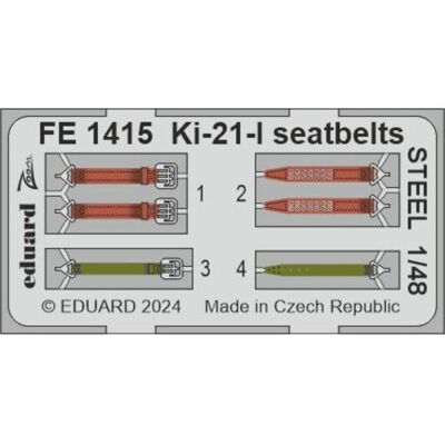 Eduard Ki-21-I seatbelts STEEL 1/48 ICM Eduard Ki-21-I seatbelts STEEL 1/48 ICM