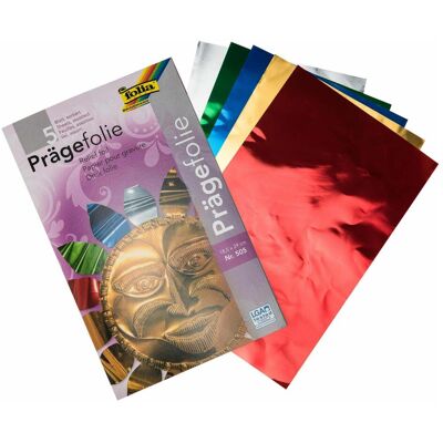 Folia, Bastelpapier, Prägefolie 70my, farbig sortiert (70 g/m², 1x) Folia, Bastelpapier, Prägefolie 70my, farbig sortiert (70 g/m², 1x)