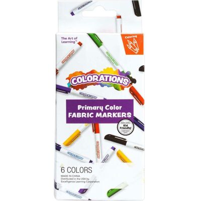 Colorations, Marker, - Textilmarker Primärfarben - 6 Farben (6x) Colorations, Marker, - Textilmarker Primärfarben - 6 Farben (6x)