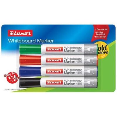 Luxor, Marker, WHITE BOARD MARKERS SET 4 PCS 3650/4BC (4x) Luxor, Marker, WHITE BOARD MARKERS SET 4 PCS 3650/4BC (4x)