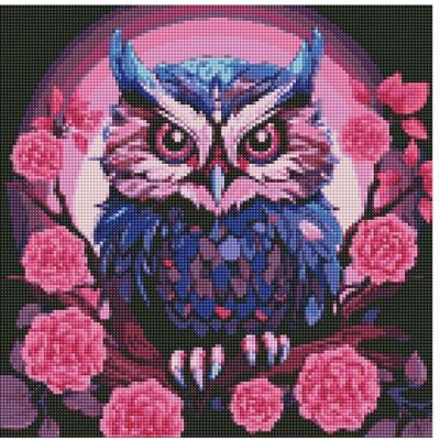 Ideyka Diamond Painting - Lila Eule mit Rahmen 40 x 40 cm Ideyka Diamond Painting - Lila Eule mit Rahmen 40 x 40 cm