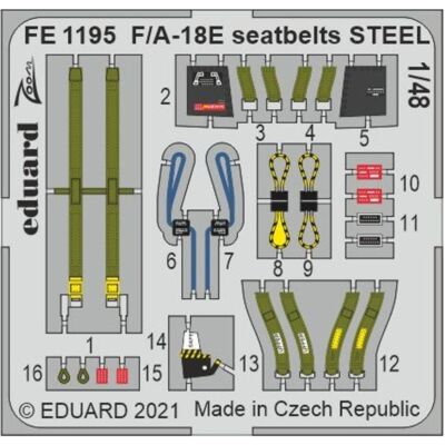 Eduard F/A-18E seatbelts STEEL 1/48 for MENG Eduard F/A-18E seatbelts STEEL 1/48 for MENG