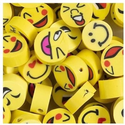 Creativ Company Perlen Ton Figurperlen 200 Stück, Smiley Creativ Company Perlen Ton Figurperlen 200 Stück, Smiley
