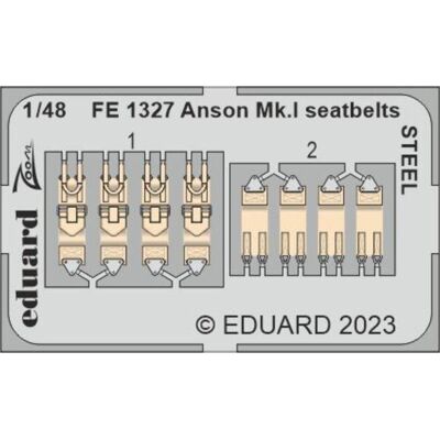 Eduard Anson Mk.I seatbelts STEEL 1/48 for AIRFIX Eduard Anson Mk.I seatbelts STEEL 1/48 for AIRFIX