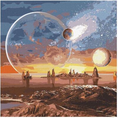 Ideyka Malen nach Zahlen, 50x50 cm, metallic, Weltraumwüste, 1 Stk. Ideyka Malen nach Zahlen, 50x50 cm, metallic, Weltraumwüste, 1 Stk.