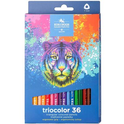 Koh-i-Noor, Malstifte, Triocolor Dreieckige Buntstifte 36 St. Tiger (36x) Koh-i-Noor, Malstifte, Triocolor Dreieckige Buntstifte 36 St. Tiger (36x)