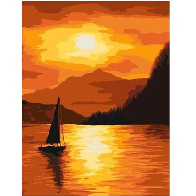 Qbee Malen nach Zahlen - Sonnenuntergang 30x40cm Qbee Malen nach Zahlen - Sonnenuntergang 30x40cm