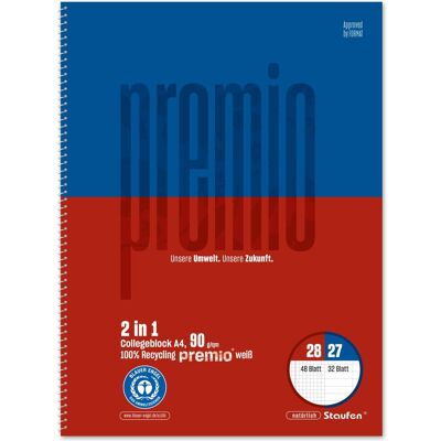 Staufen, Heft + Block, Collegeblock Premio, Spiralbindung, 90 g/qm, DIN A4, 80 Blatt (A4, Speziallineatur, Weicher Einband) Staufen, Heft + Block, Collegeblock Premio, Spiralbindung, 90 g/qm, DIN A4, 80 Blatt (A4, Speziallineatur, Weicher Einband)