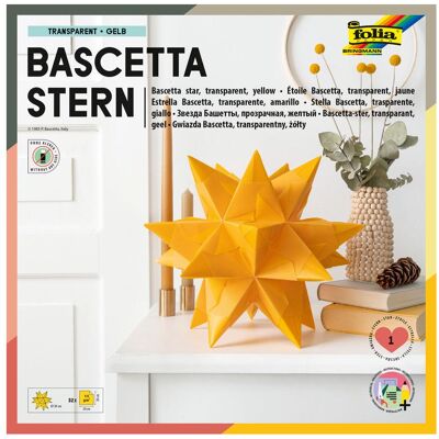 Folia, Bastelpapier, Faltbl„tter Bascetta-Stern, gelb-transparent (115 g/m², 32x) Folia, Bastelpapier, Faltbl„tter Bascetta-Stern, gelb-transparent (115 g/m², 32x)