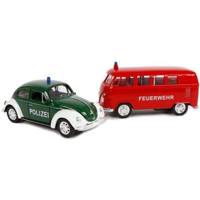 Magni VW Feuerwehr/Polizei Rückzug 1:38 sortiert - 1 Stück Magni VW Feuerwehr/Polizei Rückzug 1:38 sortiert - 1 Stück