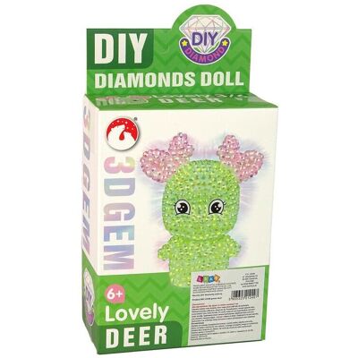 Lean Toys Leantoys DIY Diamant Kreativset Grünes Rentier Kristall Pailletten 3D Schlüsselanhänger Lean Toys Leantoys DIY Diamant Kreativset Grünes Rentier Kristall Pailletten 3D Schlüsselanhänger