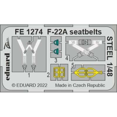 Eduard F-22A seatbelts STEEL 1/48 Eduard F-22A seatbelts STEEL 1/48