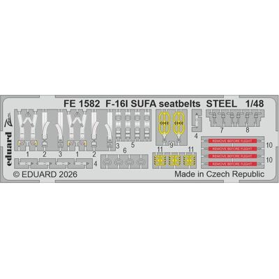 Eduard F-16I SUFA seatbelts STEEL for Great Wall Hobby Eduard F-16I SUFA seatbelts STEEL for Great Wall Hobby