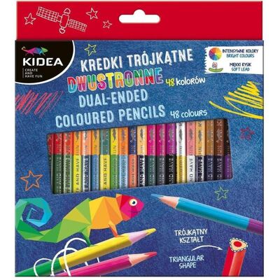 Derform, Malstifte, Doppelseitige dreieckige Buntstifte, 48 Farben KIDEA (24x) Derform, Malstifte, Doppelseitige dreieckige Buntstifte, 48 Farben KIDEA (24x)