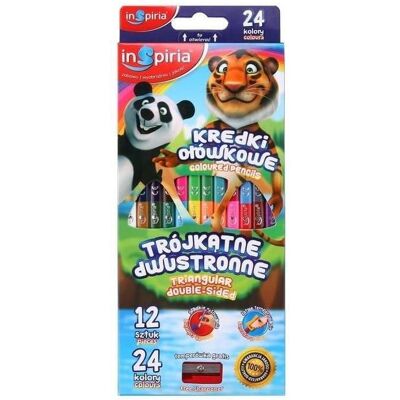 Schemat, Malstifte, Doppelseitige dreieckige Buntstifte 12=24 Farben (12x) Schemat, Malstifte, Doppelseitige dreieckige Buntstifte 12=24 Farben (12x)