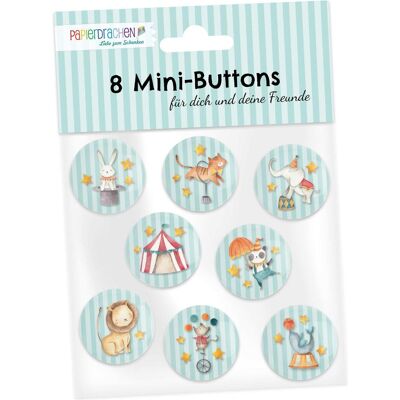 Papierdrachen 8 Mini Buttons - Zirkus Papierdrachen 8 Mini Buttons - Zirkus
