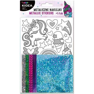 Derform, Sticker, Kreativset mit metallischen Aufklebern Einhorn KIDEA Derform, Sticker, Kreativset mit metallischen Aufklebern Einhorn KIDEA