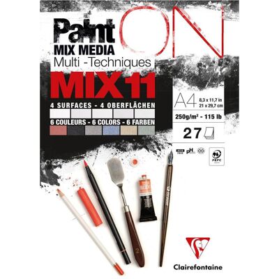 Clairefontaine, Bastelpapier, Zeichenblock Paint ON Mix 11, 27 Blatt (250 g/m², 27x) Clairefontaine, Bastelpapier, Zeichenblock Paint ON Mix 11, 27 Blatt (250 g/m², 27x)