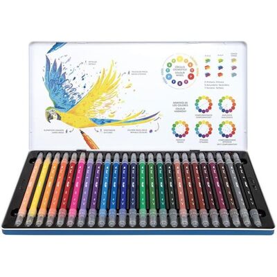 Milan, Marker, Filzstifte mit 2 Spitzen, 24 Farben pro Meter. Verpackung (24x) Milan, Marker, Filzstifte mit 2 Spitzen, 24 Farben pro Meter. Verpackung (24x)