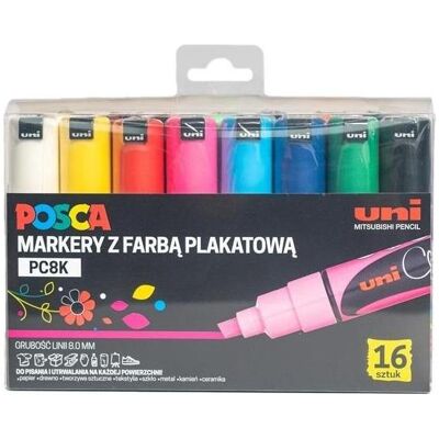 Uni-ball, Marker, Postermarker PC-8K 16 Farben (16x) Uni-ball, Marker, Postermarker PC-8K 16 Farben (16x)