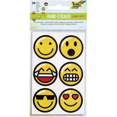 Folia, Sticker, Sticker rund Emojis (24 Sticker) Folia, Sticker, Sticker rund Emojis (24 Sticker)