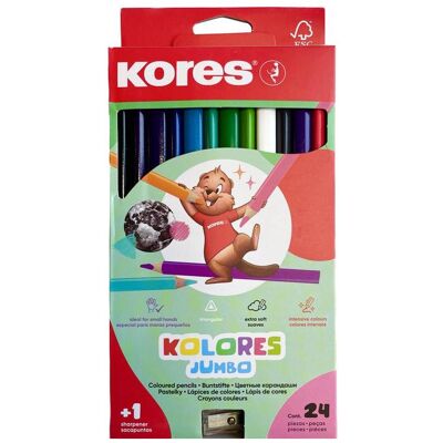Kores Malstifte Kolores JUMBO - 24 Farben Dreikant-Buntstifte Kores Malstifte Kolores JUMBO - 24 Farben Dreikant-Buntstifte