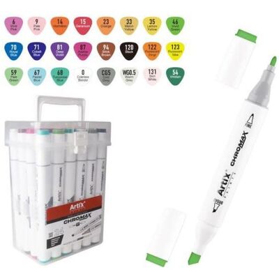 Main paper, Marker, Doppelseitige Alkoholmarker ARTIX 24 Farben MP (24x) Main paper, Marker, Doppelseitige Alkoholmarker ARTIX 24 Farben MP (24x)