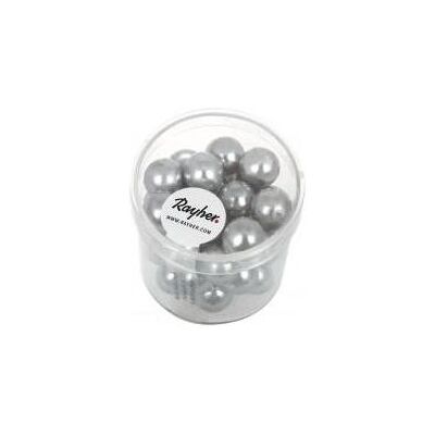 Rayher Renaissance Glaswachsperlen, 10mm ø, silbergrau Rayher Renaissance Glaswachsperlen, 10mm ø, silbergrau