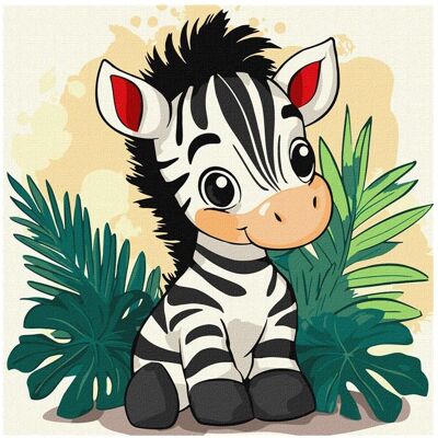 Ideyka Malen nach Zahlen - Fröhliche Zebra-Kinder Ideyka Malen nach Zahlen - Fröhliche Zebra-Kinder