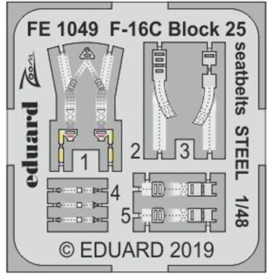 Eduard F-16C Block 25 seatbelts STEEL for Tamiya Eduard F-16C Block 25 seatbelts STEEL for Tamiya