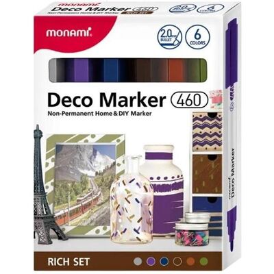 Monami, Marker, Acrylmarker Deco Marker 6col rich Monami, Marker, Acrylmarker Deco Marker 6col rich