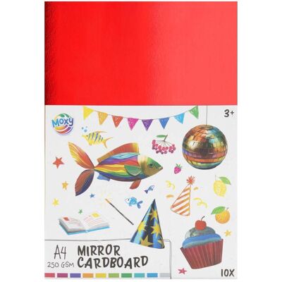 Grafix, Bastelpapier, Spiegelkarton A4, 10 Blatt 10 Farben (10x) Grafix, Bastelpapier, Spiegelkarton A4, 10 Blatt 10 Farben (10x)