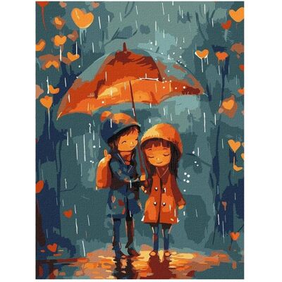Ideyka Malen nach Zahlen - Unter dem Regenschirm 30x40cm Ideyka Malen nach Zahlen - Unter dem Regenschirm 30x40cm