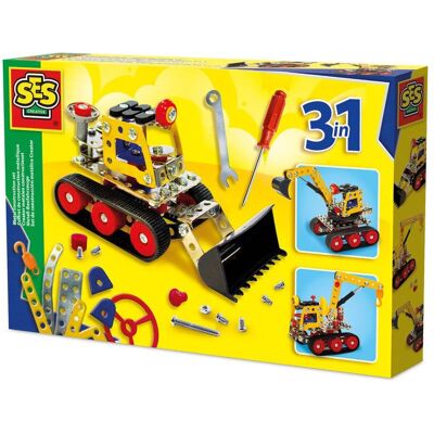 Ses Creative - Metall - Baufahrzeuge 3-1 Konstruktionsset - Kreatives Bauset für Kinder - Kran, Bagg Ses Creative - Metall - Baufahrzeuge 3-1 Konstruktionsset - Kreatives Bauset für Kinder - Kran, Bagg