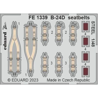 Eduard B-24D seatbelts STEEL 1/48 REVELL Eduard B-24D seatbelts STEEL 1/48 REVELL