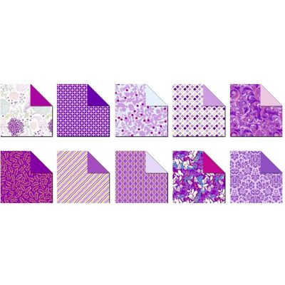 Ursus, Bastelpapier, Desinpapier Faltblätter 'Amethyst' 100g/qm 15x15cm VE=50 Blatt sortiert 10 Designs (100 g/m², 50x) Ursus, Bastelpapier, Desinpapier Faltblätter 'Amethyst' 100g/qm 15x15cm VE=50 Blatt sortiert 10 Designs (100 g/m², 50x)