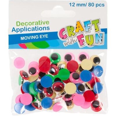 Craft with Fun Dekoornament bunte Augen 12mm 80 Stk Craft with Fun Dekoornament bunte Augen 12mm 80 Stk